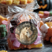 Witte Fee Roze Vlinder Vleugels Bos Eenhoorn Ronde Sticker