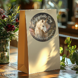 Witte Fee Roze Vlinder Vleugels Bos Eenhoorn Ronde Sticker