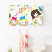 witte fee, sprookje, bloem botanisch spandoek (Insitu)