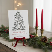 Witte feestelijke vrolijke kerstboom feestdagenkaart