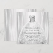 Witte feestjurk witte Quinceanera uitnodigingen (Voorkant / Achterkant)