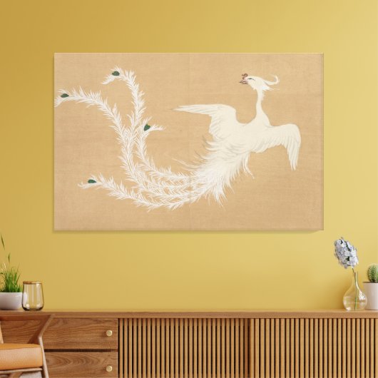 Witte Feniks Canvas Afdruk (Insitu (Woonkamer))