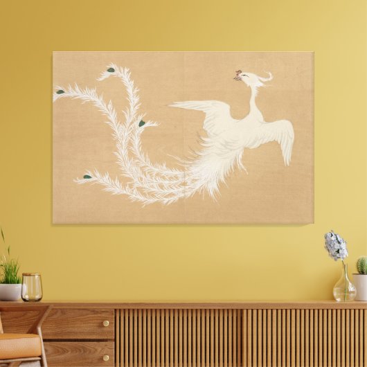 Witte Feniks Canvas Afdruk (Insitu (Woonkamer))