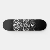 Witte Fenix op Zwarte Skate Deck (Horizontaal)