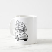 Witte Fiat Auto Koffiemok (Voorkant links)