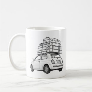 Witte Fiat Auto Koffiemok