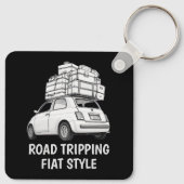Witte Fiat Auto Sleutelhanger (Achterkant)