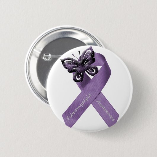 Witte fibromyalgie Button (Voorkant /achterkant)
