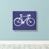 Witte fiets blauwe decormuur idee canvas afdruk (Insitu (Houten vloer))