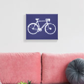 Witte fiets blauwe decormuur idee canvas afdruk (Insitu (Woonkamer))