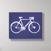 Witte fiets blauwe decormuur idee canvas afdruk (Voorkant)