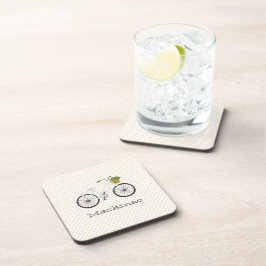 Witte Fiets Bloemmand Locatie Mackinac Bier Onderzetter
