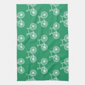 Witte Fiets, Fietspatroon; Kelly Green Theedoek (Verticaal)