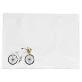 Witte Fiets Gelukkige Verjaardag Bloemmand Plezier Groot Cadeauzakje (Achterkant)