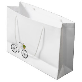 Witte Fiets Gelukkige Verjaardag Bloemmand Plezier Groot Cadeauzakje