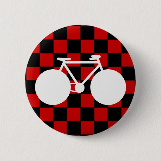 witte fiets ingecheckt ronde button 5,7 cm (Voorkant)