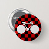 witte fiets ingecheckt ronde button 5,7 cm (Voorkant /achterkant)
