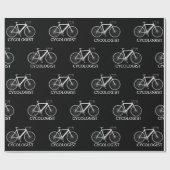 Witte fiets met Cycologistische tekst Cadeaupapier (Vlak)