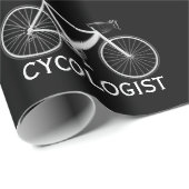 Witte fiets met Cycologistische tekst Cadeaupapier (Rol Hoek)
