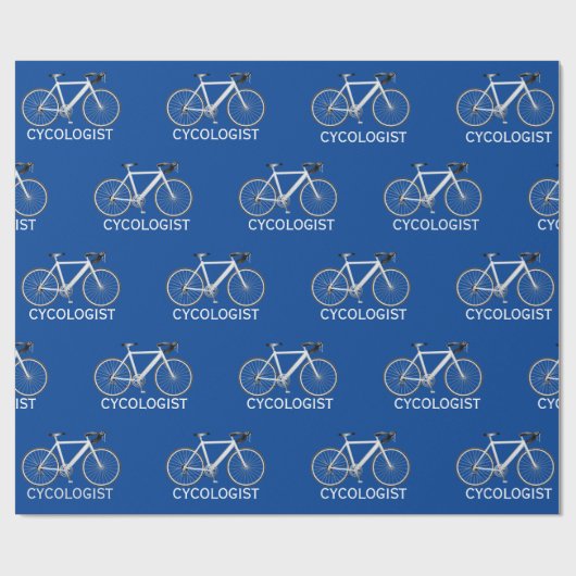 Witte fiets met Cycologistische tekst Cadeaupapier (Vlak)