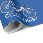 Witte fiets met Cycologistische tekst Cadeaupapier (Rol Hoek)