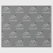 Witte fiets met cycoloog cadeaupapier (Vlak)