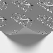 Witte fiets met cycoloog cadeaupapier (Hoek)
