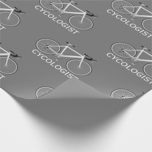 Witte fiets met cycoloog cadeaupapier (Hoek)