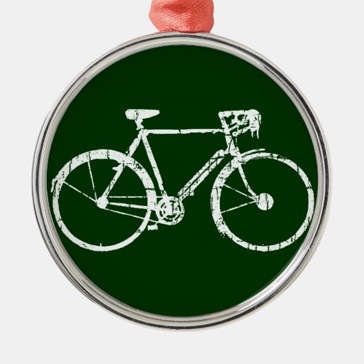 witte fiets metalen ornament (Voorkant)