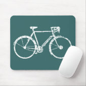 witte fiets muismat (Met muis)