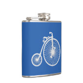 witte fiets op blauw heupfles (Rechts)