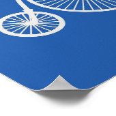 witte fiets op blauw poster (Hoek)