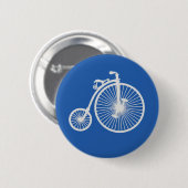 witte fiets op blauw ronde button 5,7 cm (Voorkant /achterkant)