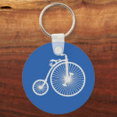  witte fiets op blauw sleutelhanger (Voorkant)