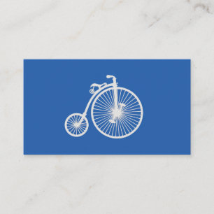 witte fiets op blauw visitekaartje