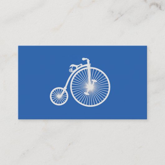 witte fiets op blauw visitekaartje (Voorkant)