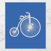 witte fiets op blauw wijn etiket (Enkel label)