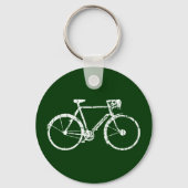 Witte fiets op groen sleutelhanger (Achterkant)