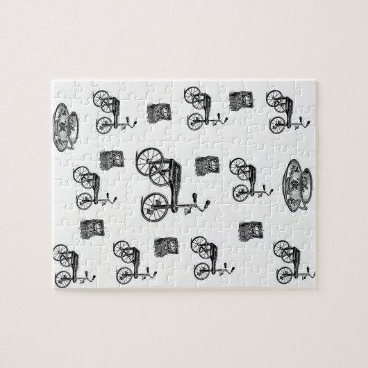  witte fiets puzzel legpuzzel (Horizontaal)