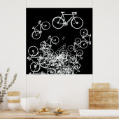 witte fietsen koel decor poster (Keuken)