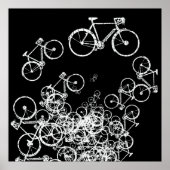 witte fietsen koel decor poster (Voorkant)