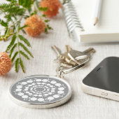 Witte fietsen Mandala Sleutelhanger (Zijkant)