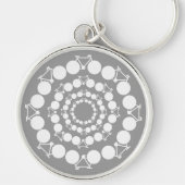 Witte fietsen Mandala Sleutelhanger (Voorkant)