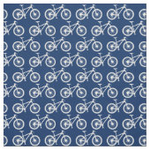 Witte Fietsen Patroon op Navy Blue Stof (Swatch)