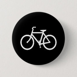 Witte fietsroute ronde button 5,7 cm