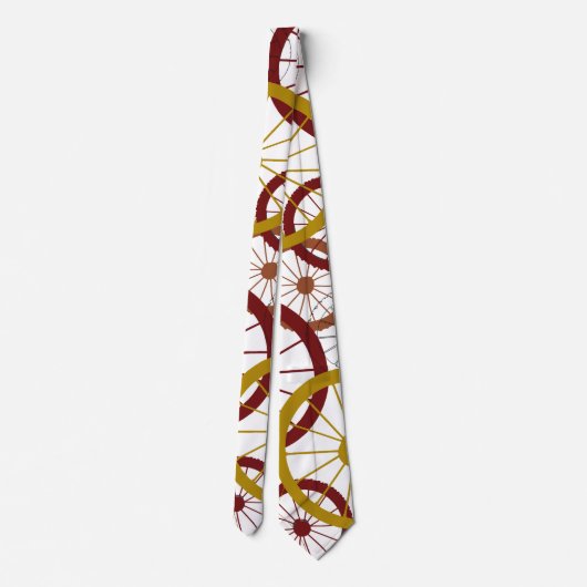 Witte fietswielen stropdas (Achterkant)