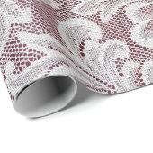 Witte, fijne elegante kant textuur met naadloze be cadeaupapier (Rol Hoek)