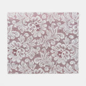 Witte, fijne elegante kant textuur met naadloze be fleece deken (Voorkant (Horizontaal))