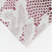 Witte, fijne elegante kant textuur met naadloze be fleece deken (Hoek)