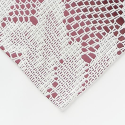 Witte, fijne elegante kant textuur met naadloze be fleece deken (Hoek)